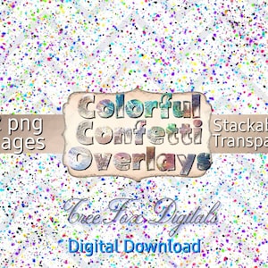 Colorful confetti overlays, photo overlays confetti, confetti grunge overlays, paint splatter overlays, transparent overlays photoshop, png