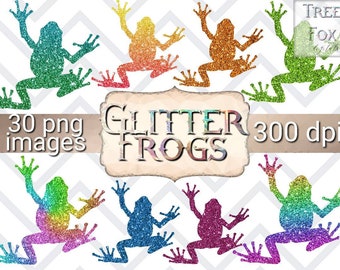 Glitter frogs clipart, frog clipart, Goodnotes Stickers frogs, commercial use frogs clipart, cute frogs clipart, rainbow clipart frogs