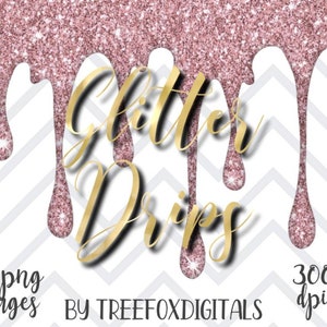 Glitter drips clipart, clipart glitter drips, 40 png images, digital download, glittery dripping clipart for scrapbooking or photoshop