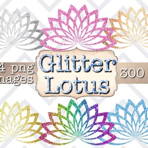 Glitter lotusbloem clipart, glitter lotusbloem digitale stickers Goodnotes, meditatie clipart, meditatie digitale stickers, png download