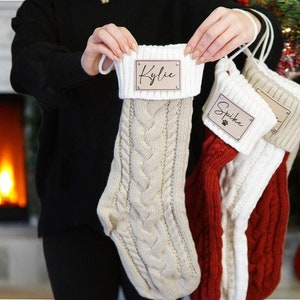 2025 Christmas Stocking Engraved, Knitted Family Stocking, Personalized Xmas Stocking with Name,Holiday Stockings,Christmas Family Gifts