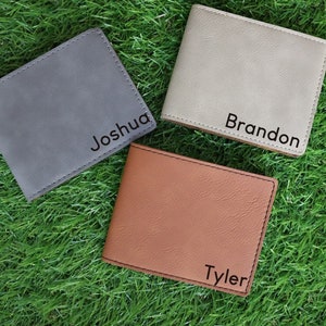 Personalized Leather Wallet - Engraved Leather Wallet Initial/Name