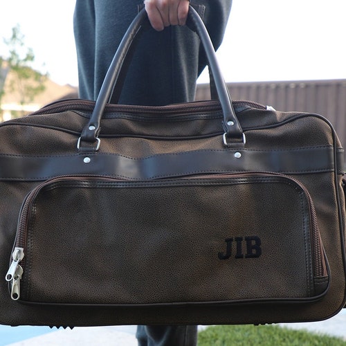 Personalized Leather Bag Leather Weekender Leather Travel Etsy