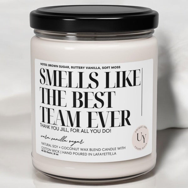 Employee Christmas Gifts Bulk, Personalized Best Team Candle, Corporate Gift, Team Appreciation, Coworker Gift, Employee Thank You Gifts