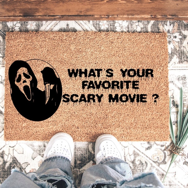 Scream Movie Doormat,Ghostface Doormat,Doo rmat,Front Door rug, halloween decorations,Halloween Porch Decor,Fall Decor,Welcome Doormat