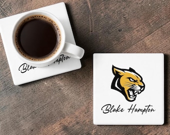 Personalized College Logo Coaster Set, Custom Graduation Gift, Class of 2026
