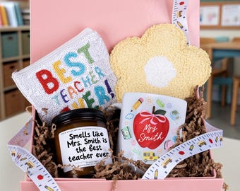 Personalized Teacher Gift Basket, Back to School Gift, First Day of School Gift, Teacher Appreciation Gift, End of Year Teacher Gift