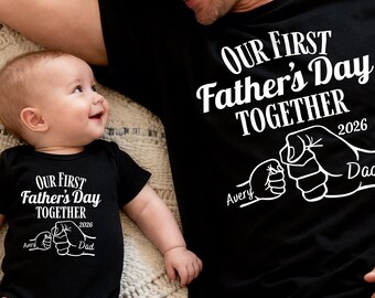 First Fathers Day Shirt Dad Baby Matching Outfit, Our First Father’s Day Gift, New Dad Gift, Matching Baby Bodysuit