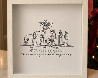 A Thrill of Hope Nativity Sign, Christian Christmas Wood Decor