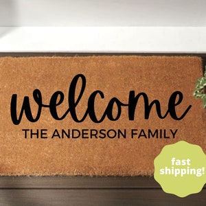 Heartful Housewarming Gift | Wedding Gift | Custom Doormat | Personalized Doormat | Closing Gift | Welcome | Front Door Mat | Monogram Rug