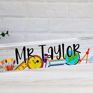 Teacher Back to School Gift Custom Desk Name Plate Plaque Teacher Appreciation Gift Teacher Name Sign Teacher Gift Teacher Sign for Desk