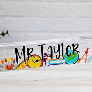 Teacher Appreciation Gift Custom Desk Name Plate Plaque | Teacher Appreciation Gift | Teacher Name Sign | Funny Teacher Gift | Teacher Sign