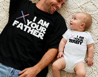 I Am Your Baby And I Am Your Father,  Matching Father Baby Gift Set, Baby Boy And Baby Girl Gift, Dad And Baby Match, 1st Fathers Day