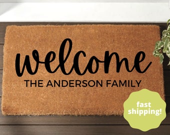 Heartful Housewarming Gift | Wedding Gift | Custom Doormat | Personalized Doormat | Closing Gift | Welcome | Front Door Mat | Monogram Rug