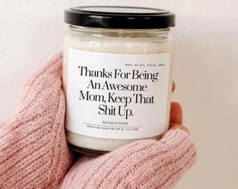 Mothers Day Gift Ideas for Mom from Daughter, Funny Sarcastic Mom Candle for Birthday