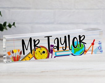 Teacher Back to School Gift Custom Desk Name Plate Plaque Teacher Appreciation Gift Teacher Name Sign Teacher Gift Teacher Sign for Desk