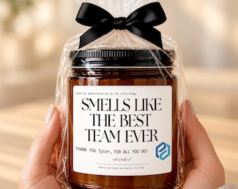 Smells Like the Best Team Ever Candle Gift, Employee Appreciation Gift, Thank You Team Gift, Corporate Gift for Coworkers and Staff
