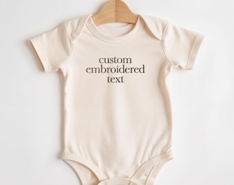 Custom Text Embroidered Baby Onesie® Bodysuit