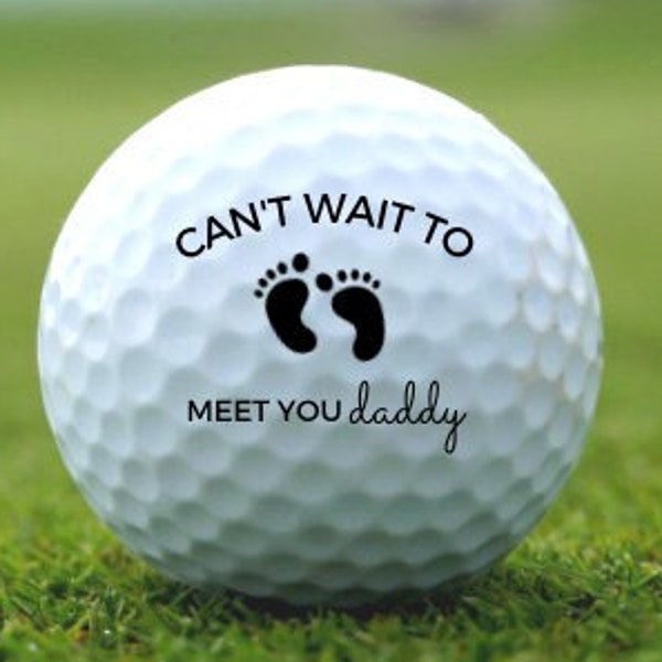 golf ball, "Can't wait to meet you Daddy", Pregnancy Reveal, Birth Announcement, Baby Announcement, gender reveal, SINGLE golf ball gift