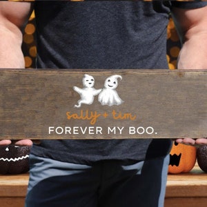 personalized halloween decor sign, halloween decor couples, halloween Sign, custom Wood Signs, Personalized Gift, Wooden Decor for Home