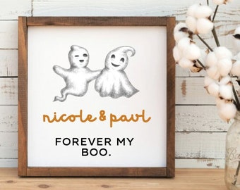 PERSONALIZED Halloween Decor- Sweet Funny Halloween Decor for Couples - Romantic Halloween Gift - Custom Halloween Decor- ghosts