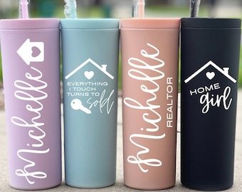 Personalized Realtor Gift, Real Estate Gift for Agent, Realtor Closing Gift, Realtor Sold Tumbler, Closing Thank you Gift