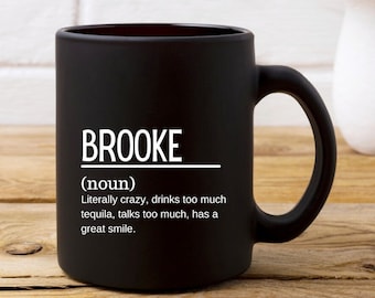 Personalized name coffee mug with custom definition. Personalize it by adding name and customized text to make an incredibly unique gift