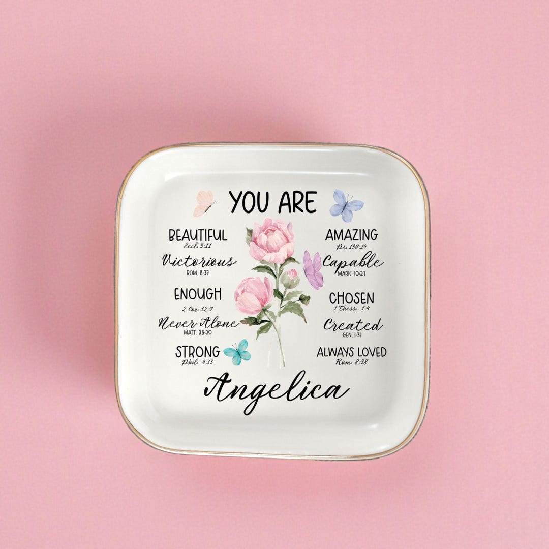 Personalized Bible Verse Jewelry Tray, Custom Faith Gift for Her ...