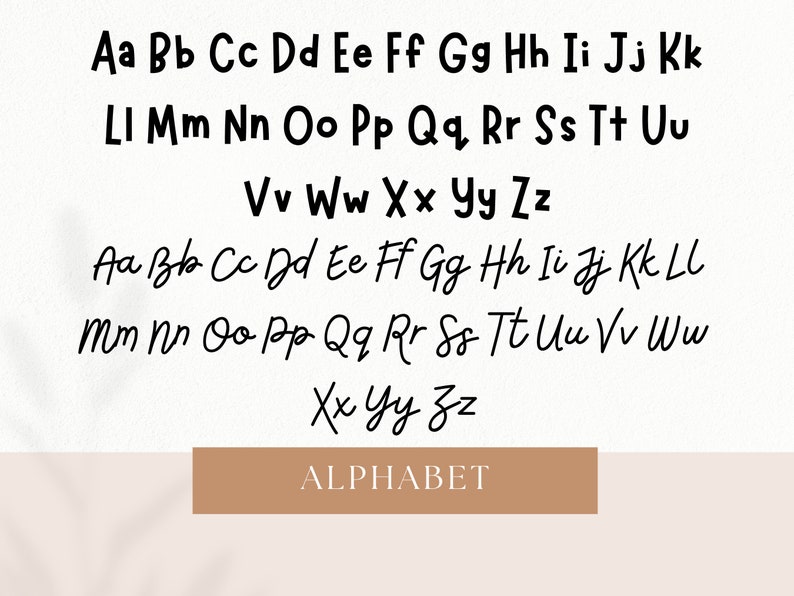 May include: A handwritten alphabet in black ink on a white background. The letters are written in a casual, cursive style. The word "ALPHABET" is written in black at the bottom of the image.