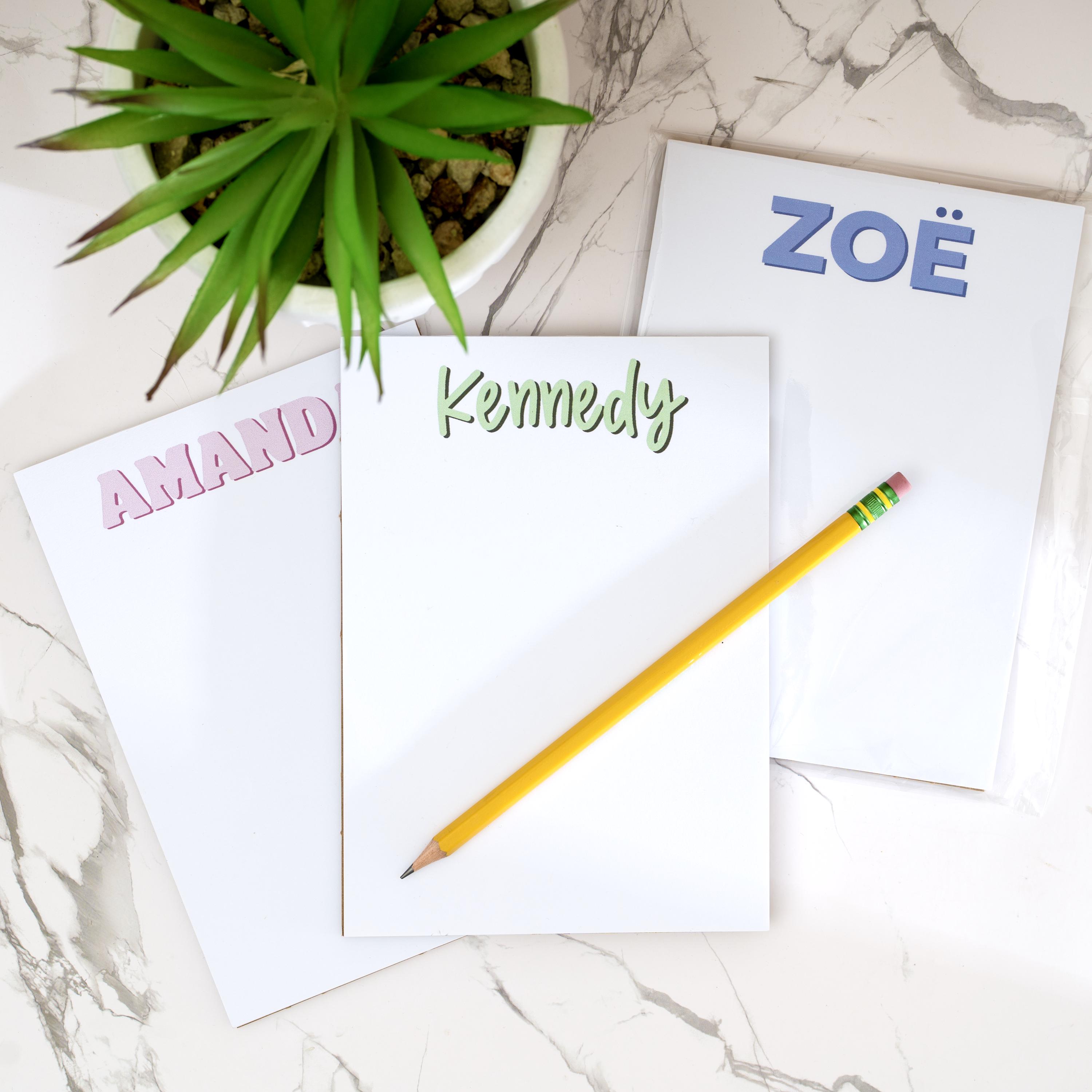 Personalized Notepad 5x7 A5, Name Custom Note Pad, Personal Stationary ...