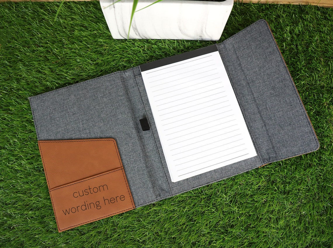 Personalized Portfolio With Notepad Custom Padfolios Etsy
