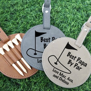 Étiquette de sac de golf Papa By Par meilleur papa, cadeaux de golf pour papa, accessoires de golf, cadeau personnalisé de fête des pères par les enfants, cadeaux de golf, cadeaux pour grand-père
