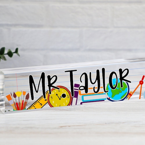 Teacher Appreciation Gift Custom Desk Name Plate Plaque | Teacher Appreciation Gift | Teacher Name Sign | Funny Teacher Gift | Teacher Sign