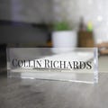 Modern Acrylic Desk Plate, Personalized Acrylic Name Block, Minimalist Executive Desk Sign, New Job Title, Office Decor, Promotion Gift