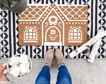Gingerbread House Christmas Doormat: Holiday Home Decor