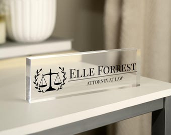 Law School Graduation Gift, Custom New Lawyer JD Desk Name Plate Gift