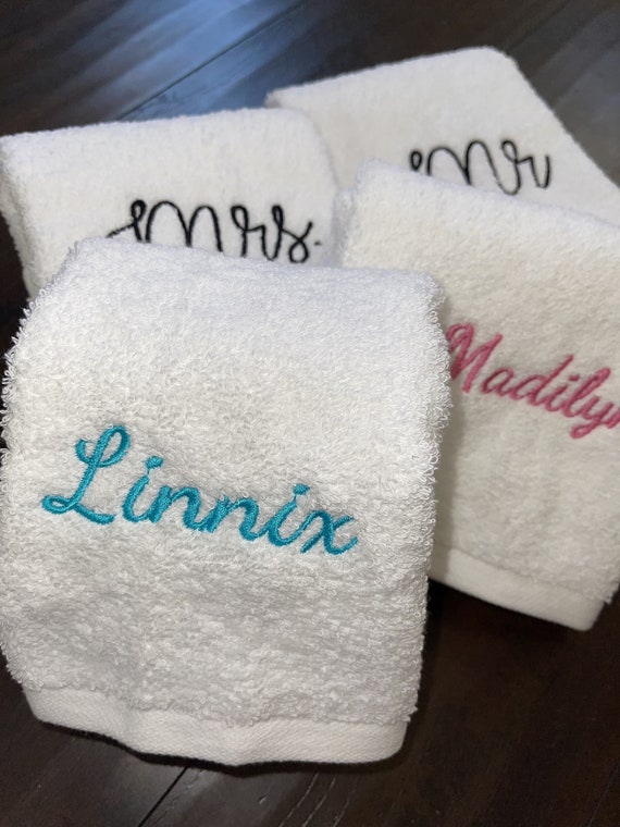 Personalized Towels, Hand Towels, Washcloths, Custom Washcloths, Monogram  Towels, Embroidered Towels, Wedding Gift, Towel With Name 