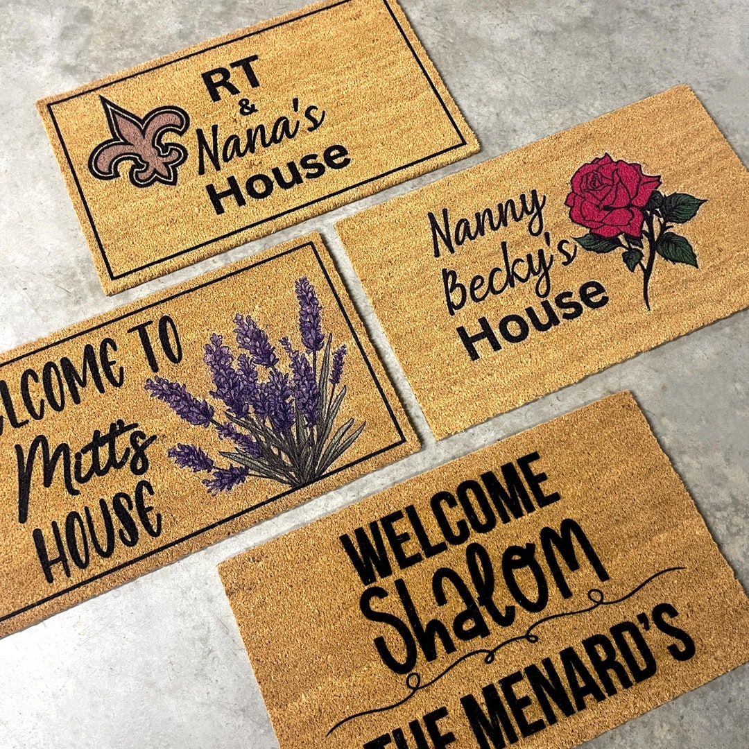 Custom Design Doormat: Personalized Welcome Mat, Logo Option - Etsy