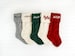 Knitted Christmas Stockings Red Cream Green Gray Knit Personalized Embroidered Stocking, Christmas Gift Family, Christmas Under 20,Stockings 