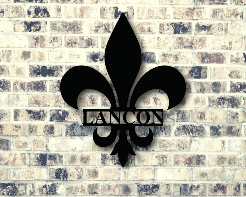 Fleur De Lis Customized Sign Wall Mount Personalized Fleur De Etsy