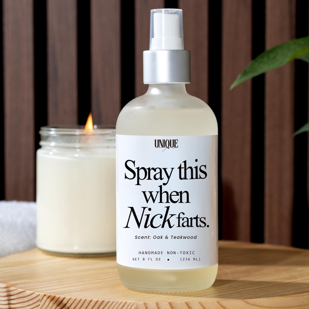Personalized Room Spray, Fart Spray, Sibling Gift, Stocking Stuffers for Men, Gag Gifts, B