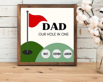 Best Dad by Par Sign Wooden Golf Sign Fathers Day Gift Personalized Gift Grandpa Custom Gift for Dad Unique gifts for dad Gifts for dad