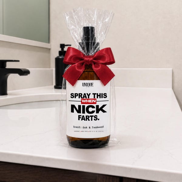 Ambientador personalizado, spray de pedos, regalo para hermanos, regalos para rellenar calcetines navideños para hombres, regalos de broma, spray para el baño, regalos para hombres, ideas de regalos divertidos