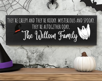 Personalized Addams Family Halloween Wood Sign