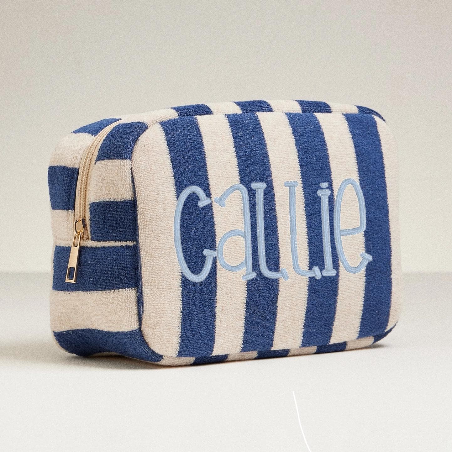 Personalized Terry Cloth Makeup Bag – Custom Embroidered Cosmetic Pouch ...