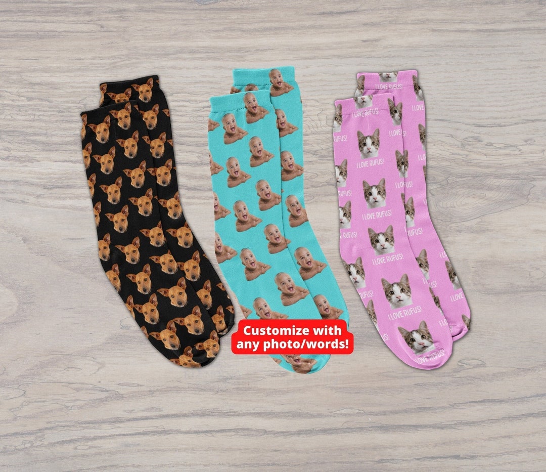 Custom Face Socks, Photo Personalized Socks,faces on Socks,picture