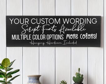 Custom Wood Signs, Personalized Gift, Wooden Decor For Home, Plaques With Quote, Saying, Design Your Own, Black Sign White Letters