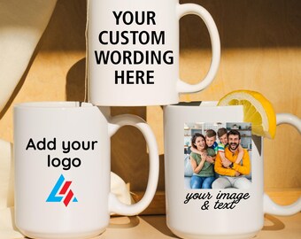 Custom Business Gift, Bulk Pricing 15oz Coffee Mugs With Logo, Corporate Gifting
