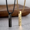 Mens Custom Necklace, Engraved Pendant 3D Bar Necklace Men's Jewelry, Gift for Boyfriend Dad, Everyday Christian Necklace Father