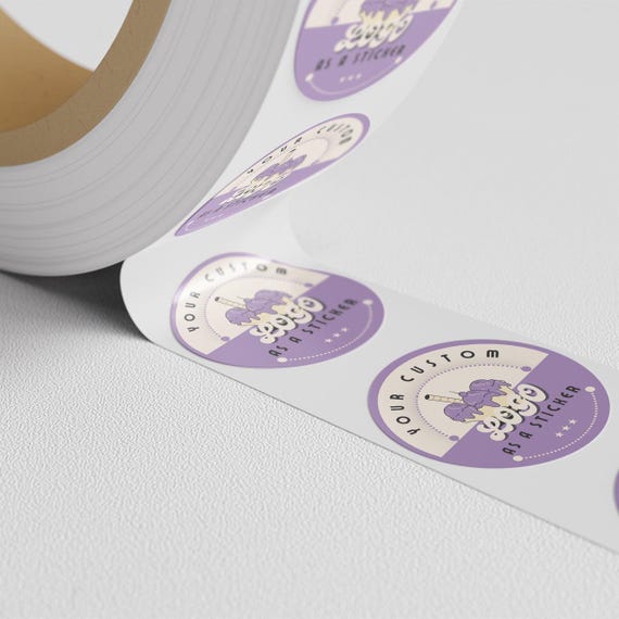 Labels On A Roll With Your Logo Or Image, Custom Business Logo Circle Labels, Personalised Stickers, Personalized Christmas Stickers